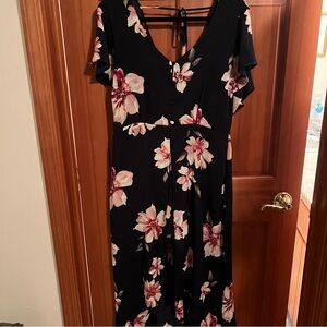 NWT Maurice’s Floral Romper with High Low Overskirt